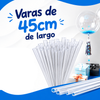 50 Porta Globo transparente para burbuja vara de 45cm largo
