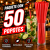 VARA POPOTE ROJO de 45CM paquete con 50