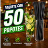 VARA POPOTE NEGRO de 45cm paquete con 50