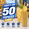 VARA POPOTE DORADO de 45CM paquete con 50