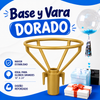 50 Porta Globo Dorado para burbuja vara de 45cm largo