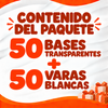 50 Porta Globo mediano para globo de 9" (50 copa y 50 vara) con gancho