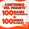 100 Porta Globo mediano para globo de 9" (100 copa y 100 vara)