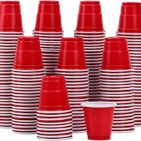 50 vasos shot 2oz negro/rojo