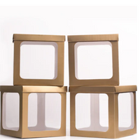4 cajas doradas medianas con ventana