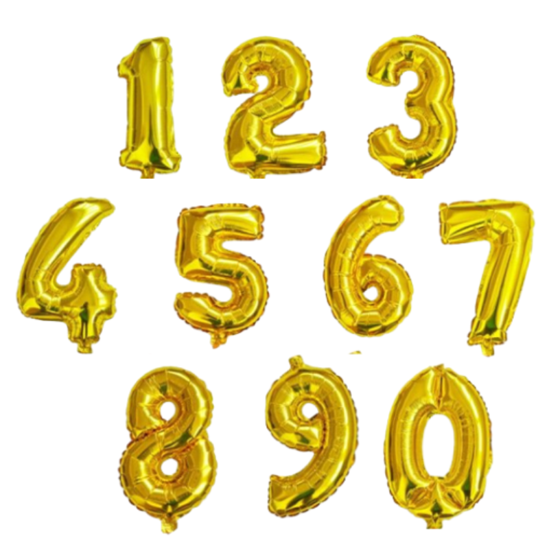 Serie completa de numero color dorado