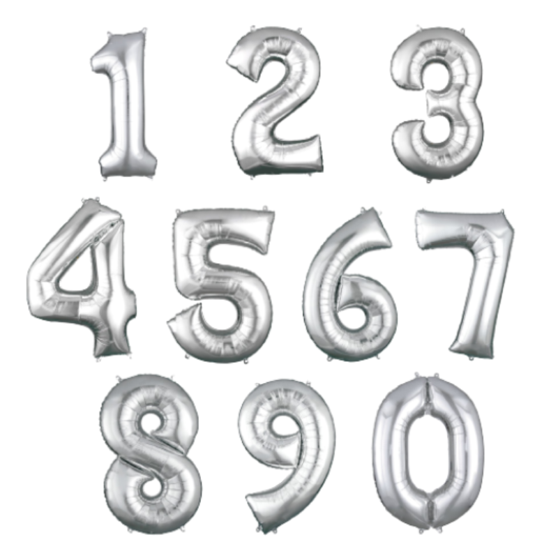 Serie completa de numero color plata