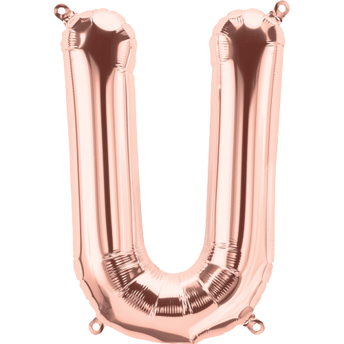 14S U1 Globo de letra U color rose gold