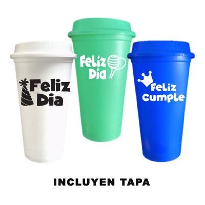 Paquete de 12 vasos para café feliz dia