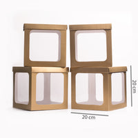 4 cajas doradas medianas con ventana
