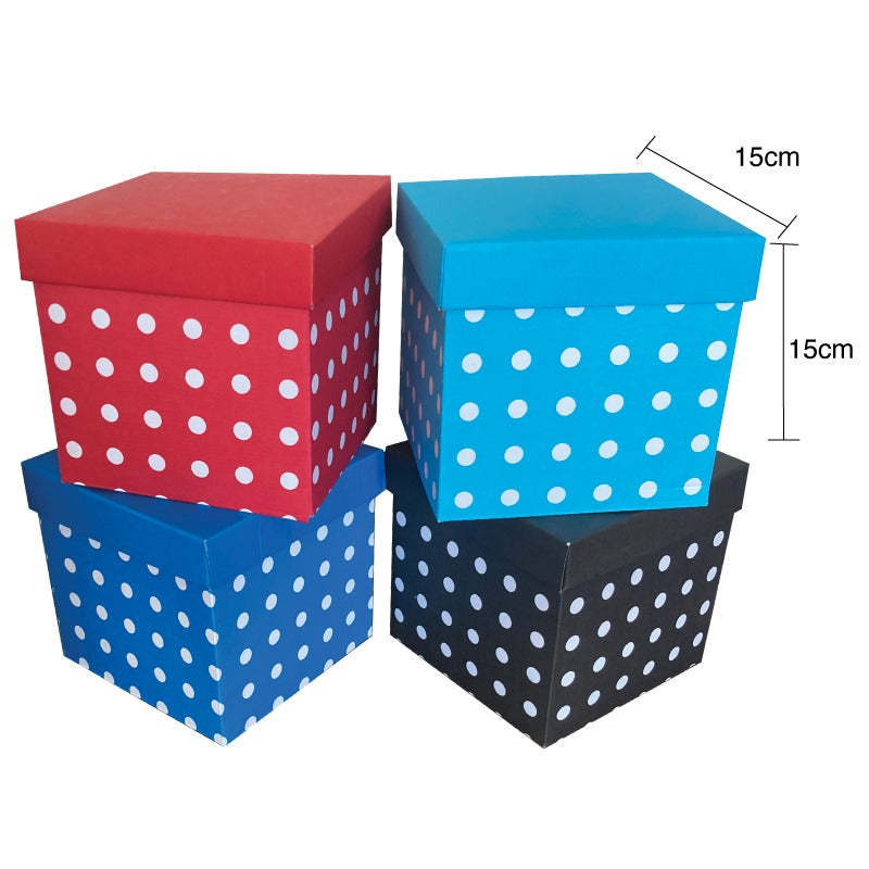 10 cajas polka mini 15cm x 15cm