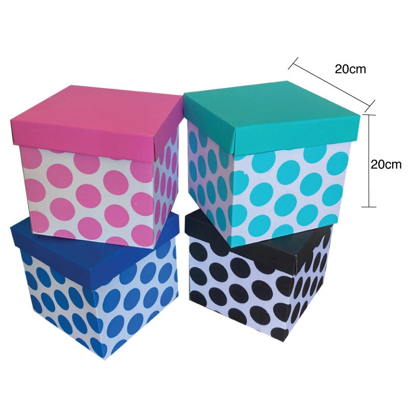 10 cajas polka grande 20cm x 20cm